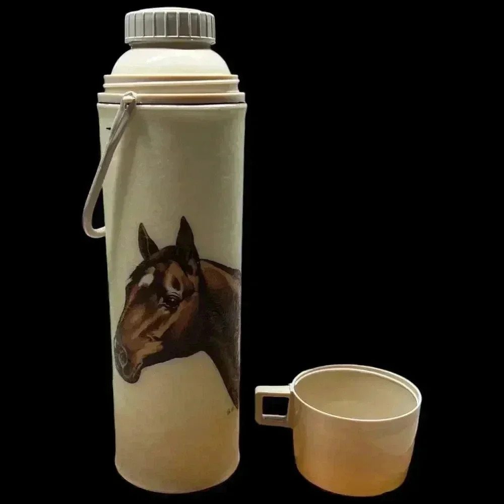 Vintage Horse Head Thermos Canister Gillian DuPont Estate Signed GG Gordon Grand